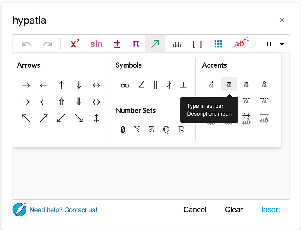 how-to-insert-mean-symbol-how-to-type-hypatia